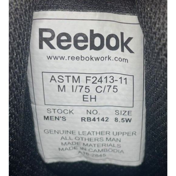 Reebok Sublite Black Alloy Toe Work Shoes RB4142 Mens 8.5 Wide Fit Fast Shipping main image 4